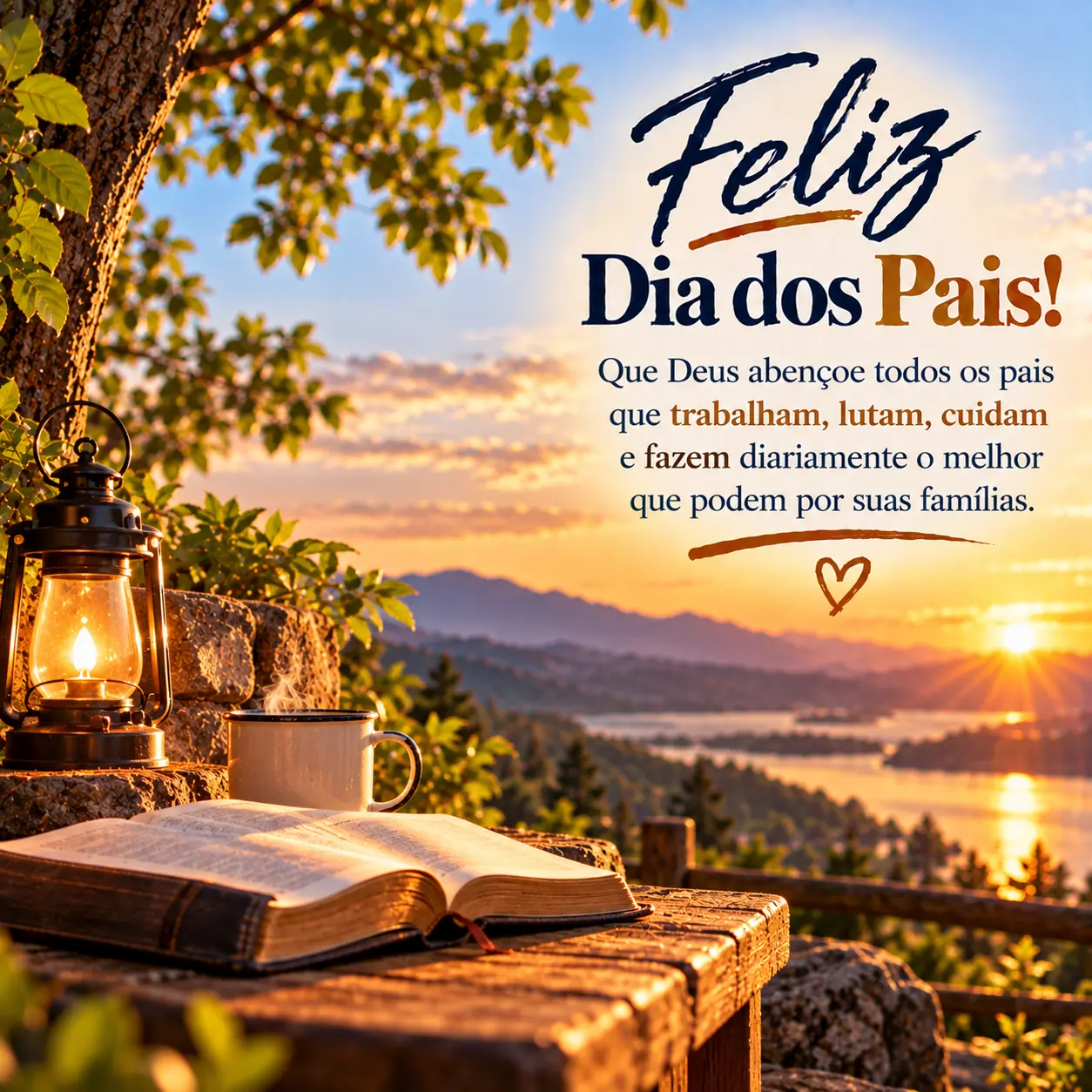 Imagem de Dia Dos Pais com a mensagem: Que Deus abençoe todos os pais que trabalham, lutam, cuidam e fazem diariamente o melhor que podem por suas famílias.