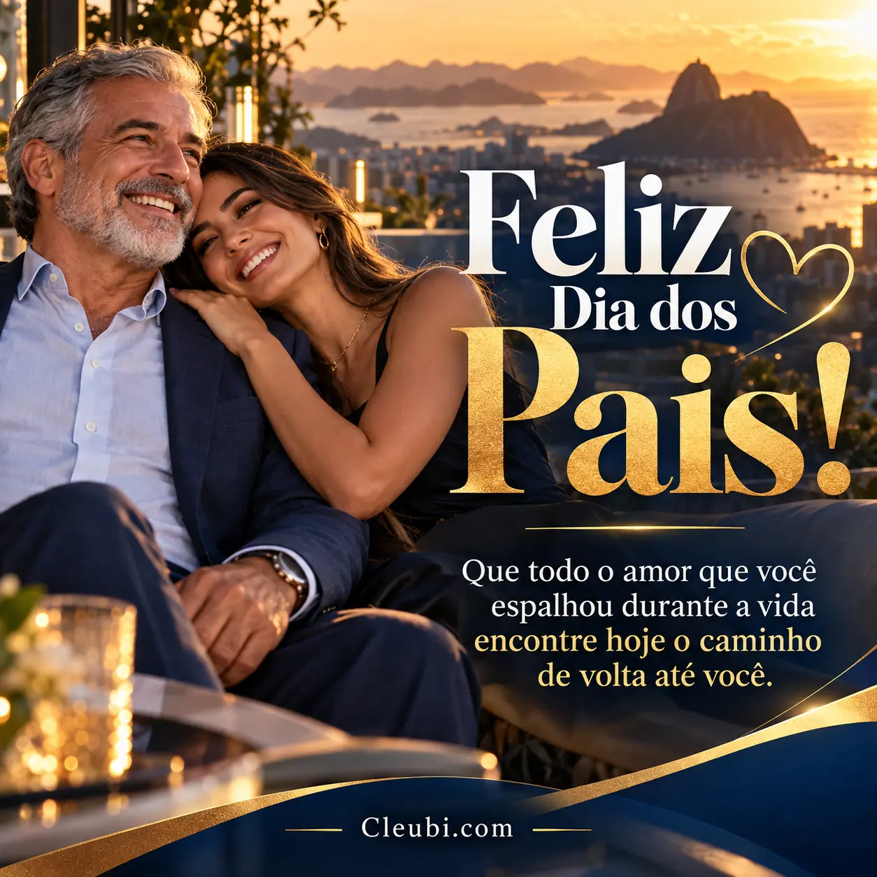 Imagem de Dia Dos Pais com a mensagem: Feliz Dia dos Pais! Que todo o amor que você espalhou durante a vida encontre hoje o caminho de volta até você.
