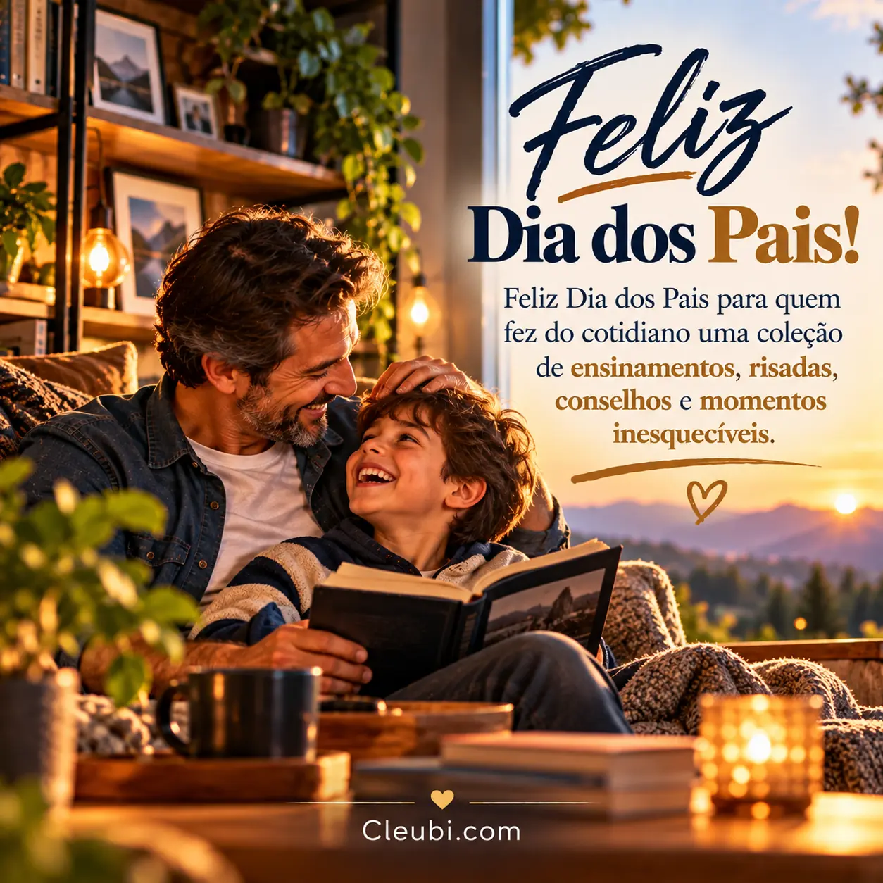 Imagem de Dia Dos Pais com a mensagem: Feliz Dia dos Pais para quem fez do cotidiano uma coleção de ensinamentos, risadas, conselhos e momentos inesquecíveis.