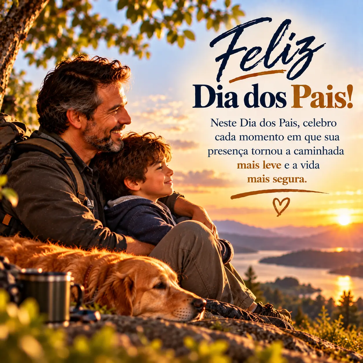 Imagem de Dia Dos Pais com a mensagem: Neste Dia dos Pais, celebro cada momento em que sua presença tornou a caminhada mais leve e a vida mais segura.
