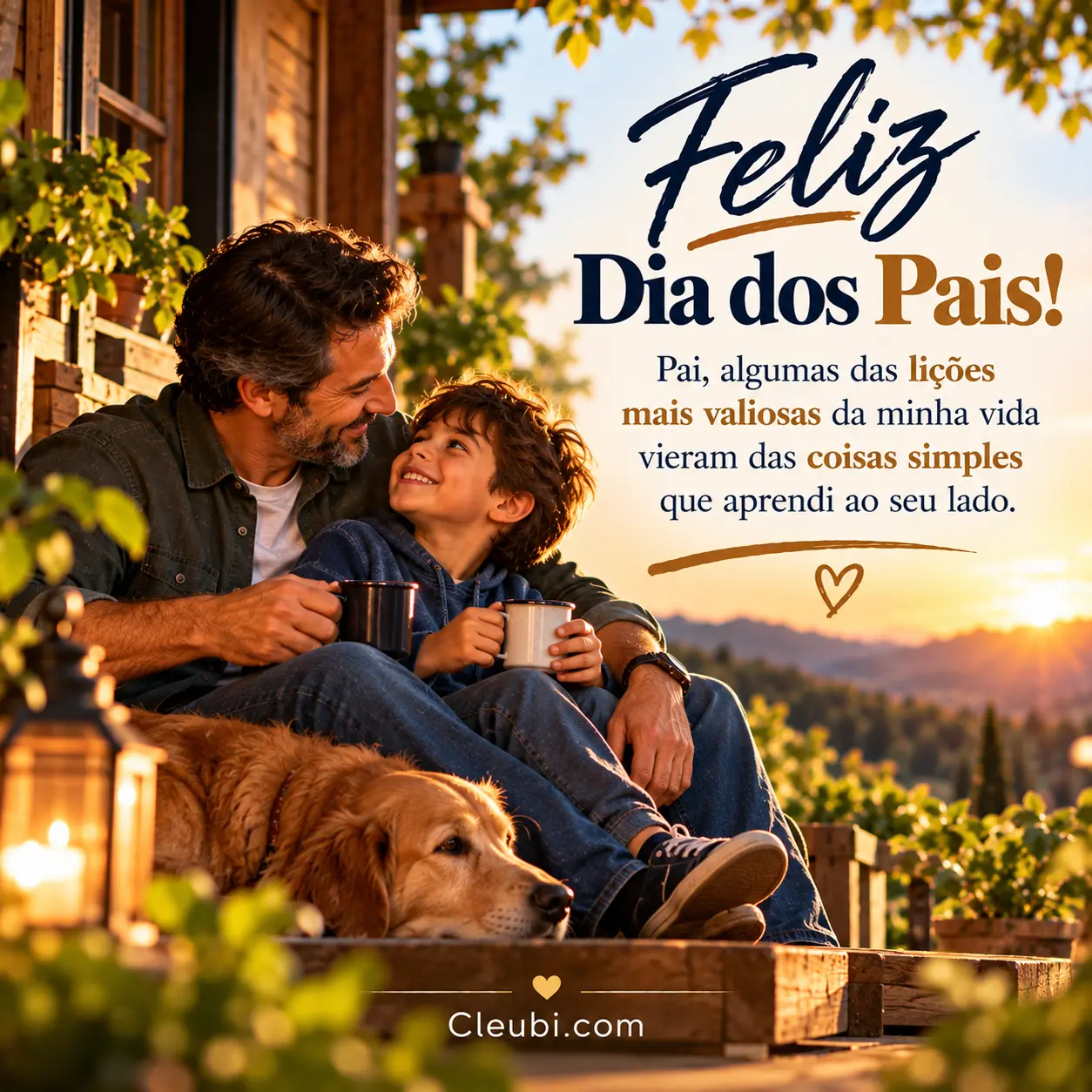 Imagem de Dia Dos Pais com a mensagem: Pai, algumas das lições mais valiosas da minha vida vieram das coisas simples que aprendi ao seu lado.