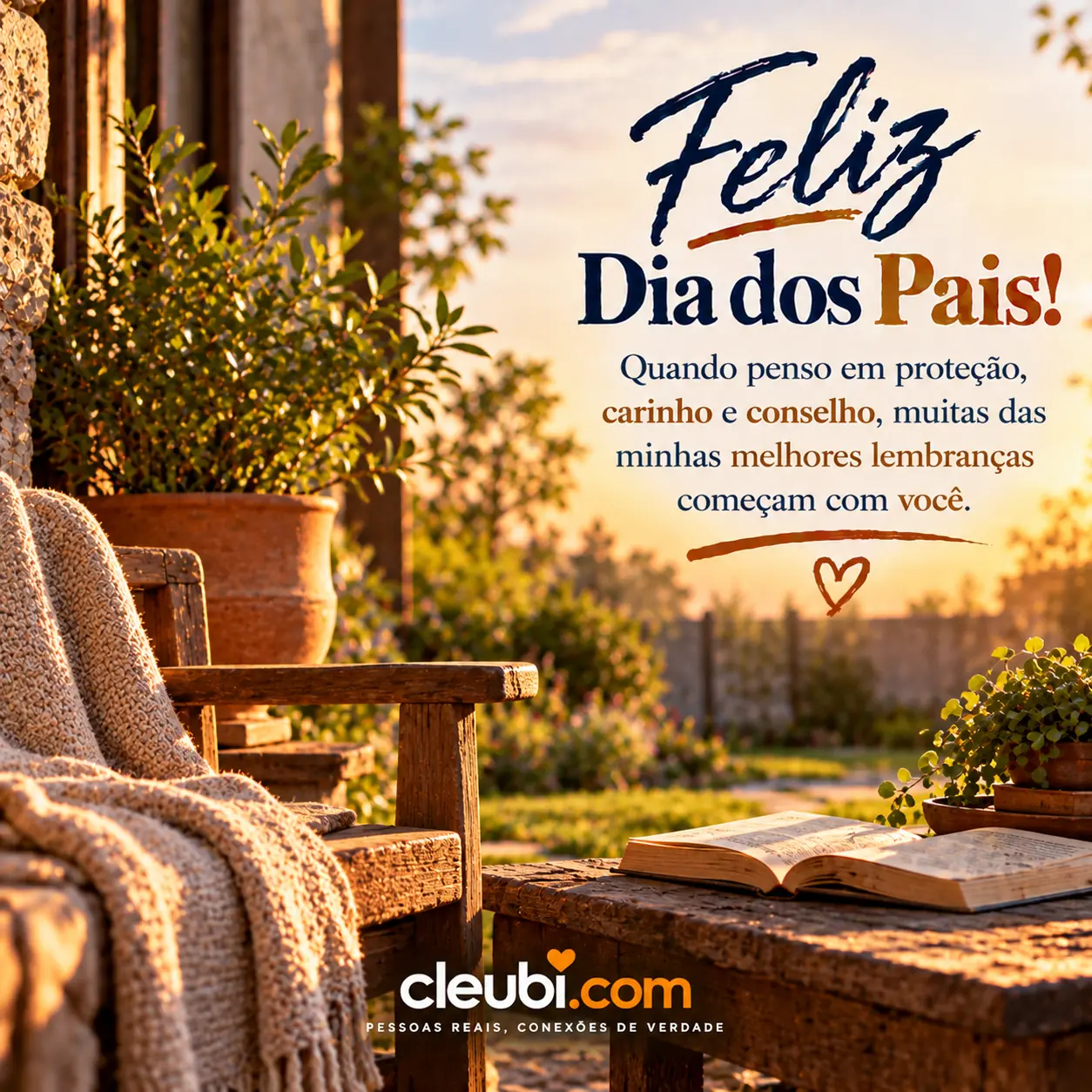 Imagem de Dia Dos Pais com a mensagem: Quando penso em proteção, carinho e conselho, muitas das minhas melhores lembranças começam com você.