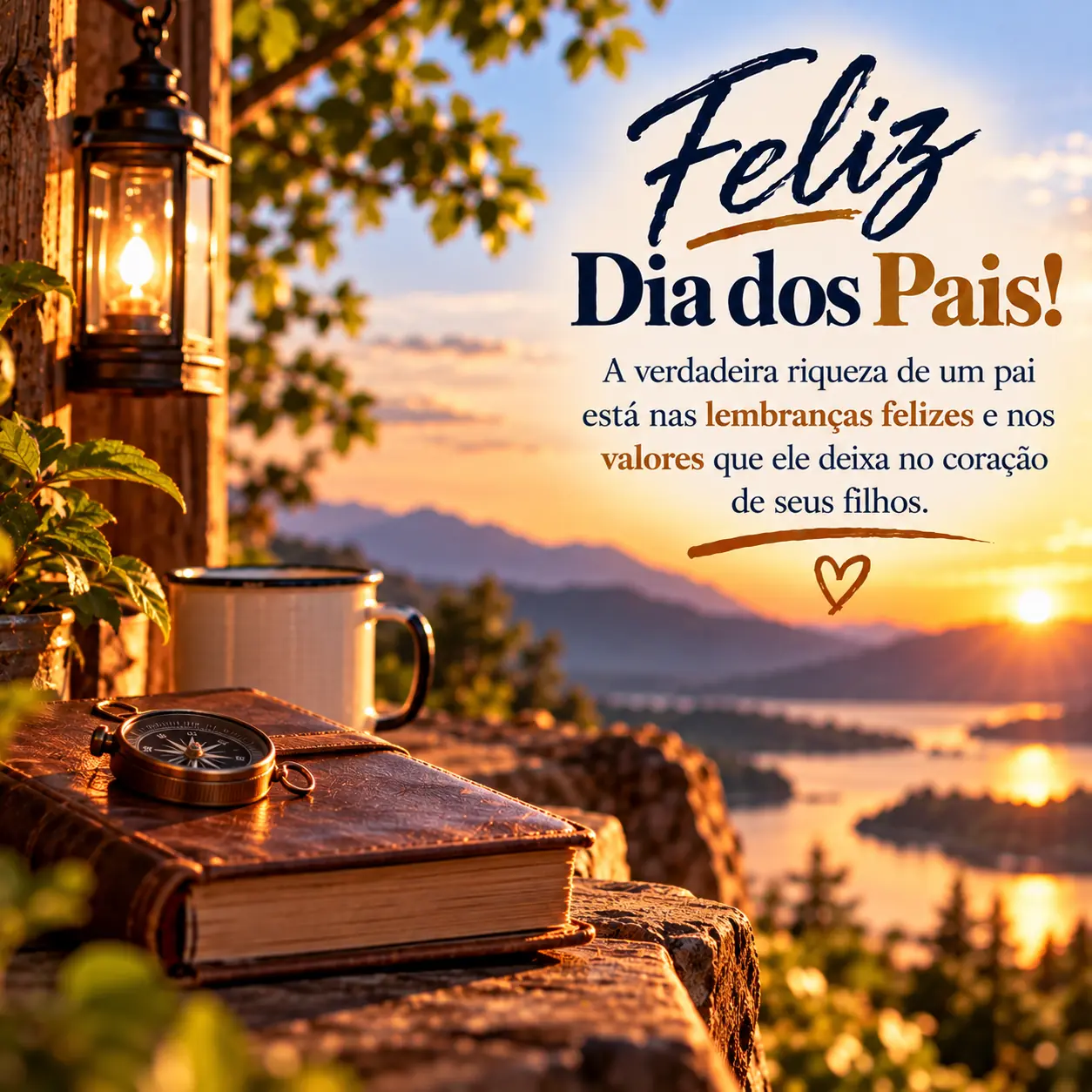 Imagem de Dia Dos Pais com a mensagem: A verdadeira riqueza de um pai está nas lembranças felizes e nos valores que ele deixa no coração de seus filhos.