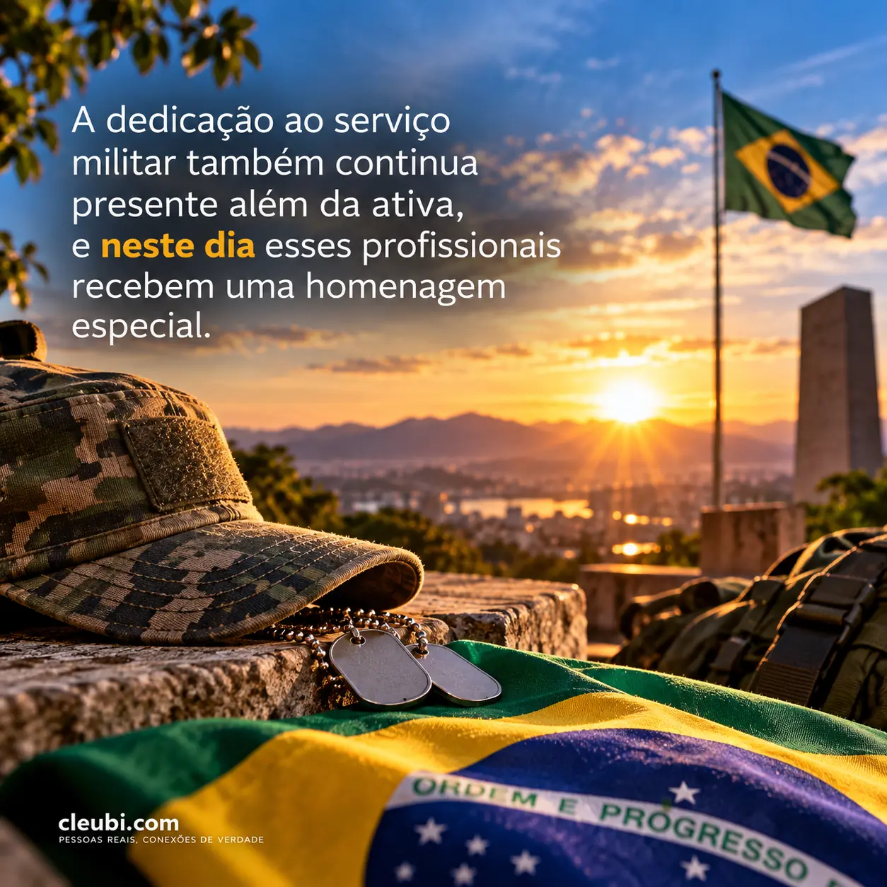 Imagem de 4 de novembro, Dia do Oficial da Reserva R/2 com a mensagem: A dedicação ao serviço militar também continua presente além da ativa, e neste porque o dia esses profissiona